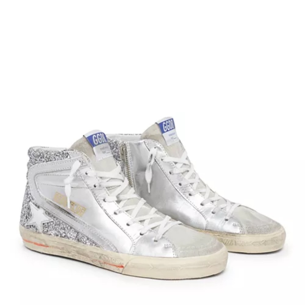 Golden goose Women's Slide Glitter High Top Sneakers 41